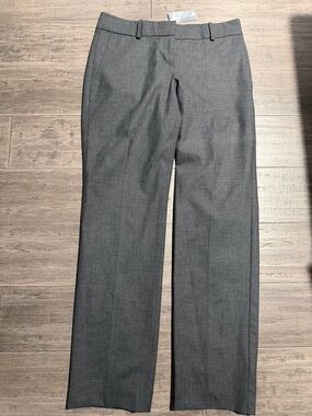 Ann Taylor Gray Straight-Leg Dress Trousers